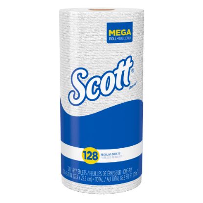 Picture of Scott 2-Ply Kitchen Paper Towels, 40% Recycled, Roll Of 128 Sheets