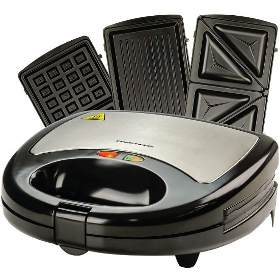 Picture of Ovente GPI302B Electric Sandwich Grill Waffle Maker Set, Black