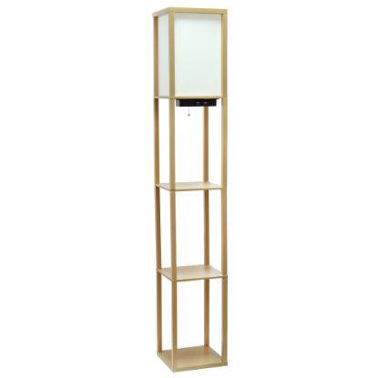 Picture of Simple Designs Etagere Organizer Floor Lamp, 62-1/2inH, Tan