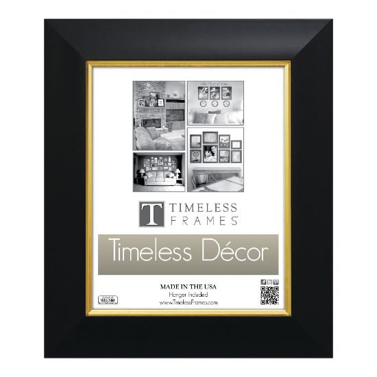 Picture of Timeless Frames Jordan Award Frame With Satin Finish, 16in x 20in, Black/Gold