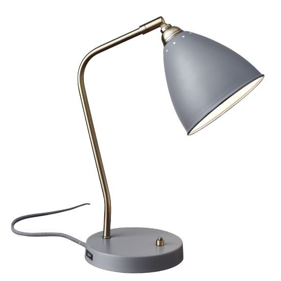 Picture of Adesso Chelsea Desk Lamp, 21inH, Gray Shade/Gray Base