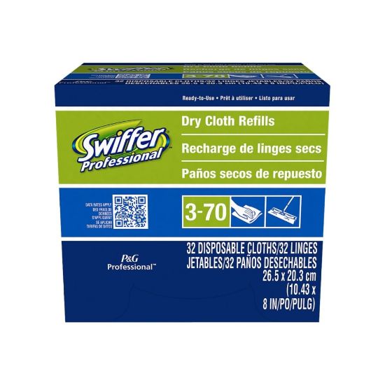 Picture of Swiffer Sweeper Dry Cloth Refills, 10-5/8in x 8in, White, 32 Cloths Per Box, Carton Of 6 Boxes