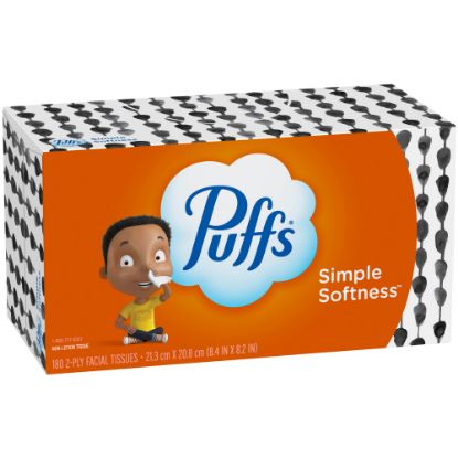 Picture of Puffs White 2-Ply Facial Tissue, 180 Sheets Per Box, Case Of 24 Boxes