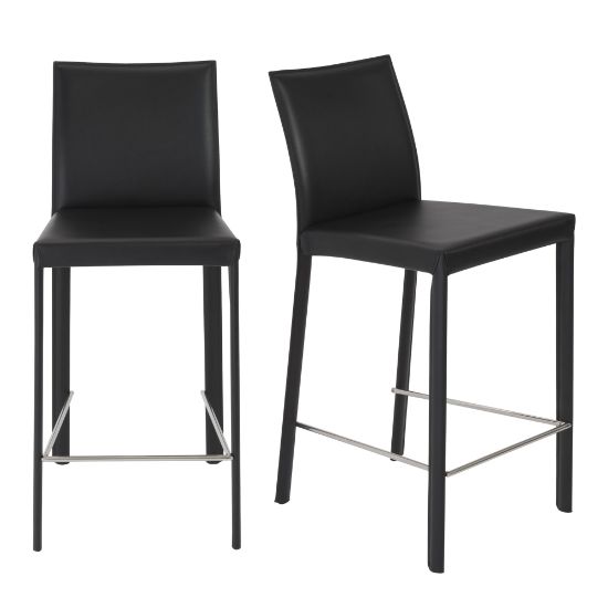 Picture of Eurostyle Hasina Counter Stools, Black, Set Of 2 Stools