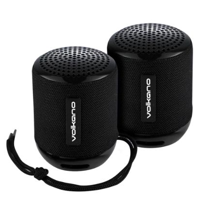 Picture of Volkano Gemini Series True Wireless Bluetooth Speakers, Black, Pair Of 2 Speakers