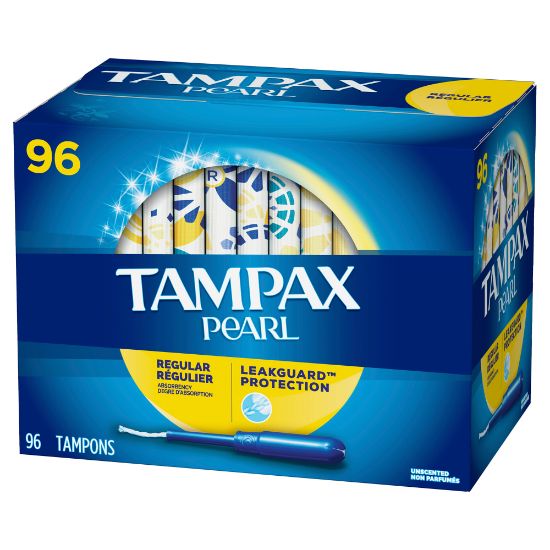 Picture of Tampax Pearl Regular Absorbency Tampons, Pack of 96