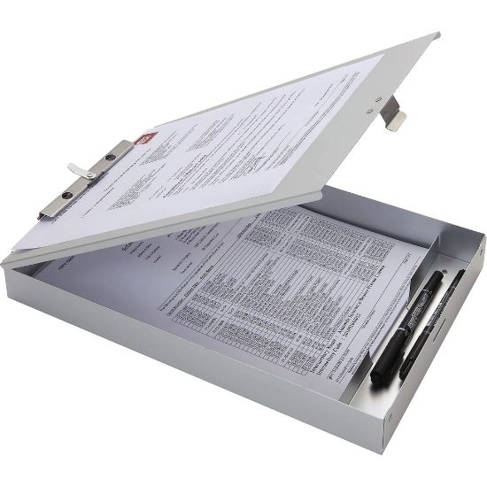 Picture of Business Source Form Holder Storage Clipboard, Letter Size, Silver