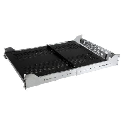 Picture of StarTech.com 2U Vented Sliding Rack Shelf w/ Cable Management Arm & Adjustable Mounting Depth - 50lbs / 22.7kg