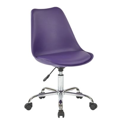 Picture of Ave Six Emerson Mid-Back Chair, Purple/Silver