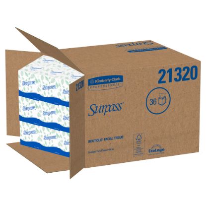 Picture of Surpass Boutique 2-Ply Facial Tissue Cube, Unscented, 90 Sheets Per Box, Case of 36 Boxes