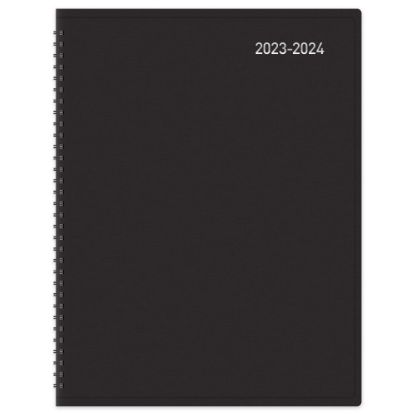 Picture of 2023-2024 Office Depot Brand 14-Month Weekly/Monthly Academic Planner, Vertical Format, 8in x 11in, 30% Recycled, Black, July 2023 to August 2024