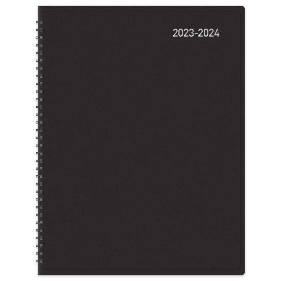 Picture of 2023-2024 Office Depot Brand 14-Month Weekly/Monthly Academic Planner, Vertical Format, 8in x 11in, 30% Recycled, Black, July 2023 to August 2024