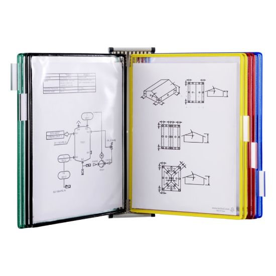 Picture of Tarifold W291A3 10-Pocket A3 Wall Mount Reference System, 15inH x 14inW x 16inD, Multicolor