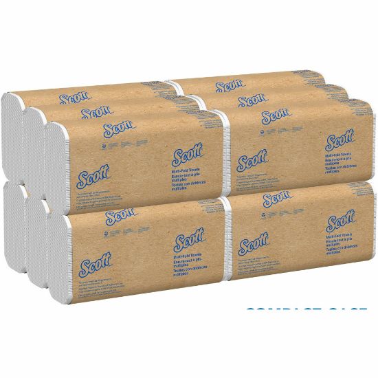 Picture of Scott Multifold Paper Towels with Absorbency Pockets - Multifold - 9.25in x 9.40in - Soft Wheat - Fiber - 250.0 Per Pack - 12 / Carton