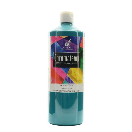 Picture of Chroma ChromaTemp Artists Tempera Paint, 32 Oz, Turquoise, Pack Of 2