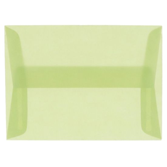 Picture of JAM Paper Translucent Envelopes, #4 Bar (A1), Gummed Seal, Leaf Green, Pack Of 25