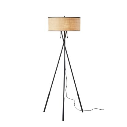 Picture of Adesso Bushwick Tripod Floor Lamp, 60inH, Rattan/Black