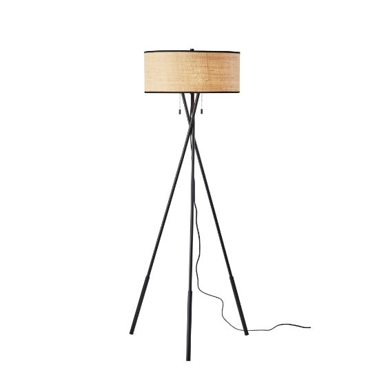 Picture of Adesso Bushwick Tripod Floor Lamp, 60inH, Rattan/Black