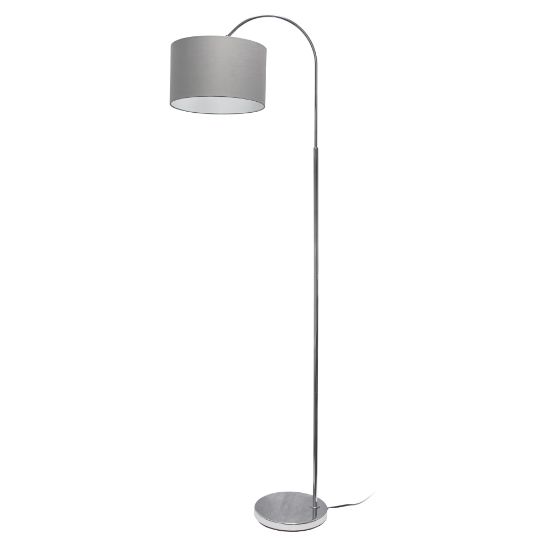 Picture of Simple Designs Arched Floor Lamp, 66inH, Brushed Nickel Base/Gray Shade