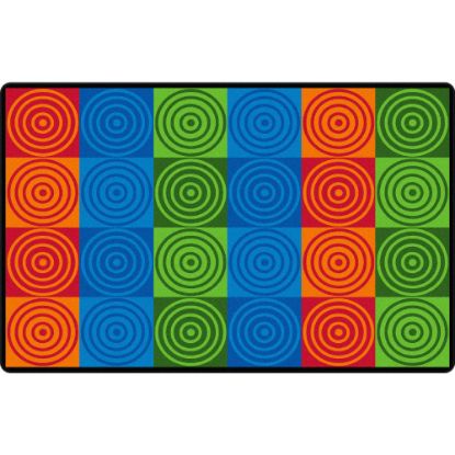 Picture of Flagship Carpets Bulls-Eye Block, Rectangle, 7ft 6in x 12ft, Multicolor