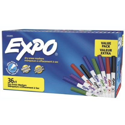 Picture of EXPO Low-Odor Ultra-Fine Tip Dry-Erase Markers, Assorted Colors, Pack Of 36