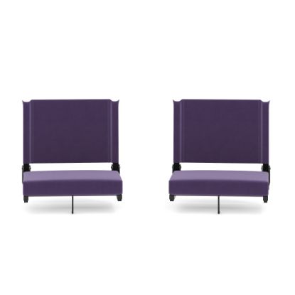 Picture of Flash Furniture Grandstand Comfort Seats, Dark Purple/Black, Set Of 2 Seats