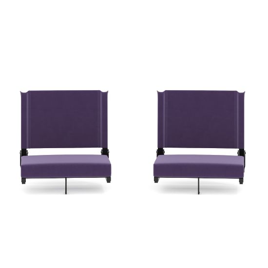 Picture of Flash Furniture Grandstand Comfort Seats, Dark Purple/Black, Set Of 2 Seats