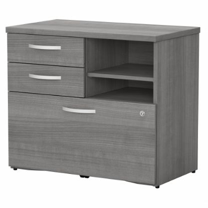 Picture of Bush Business Furniture Studio C 29-5/7inW x 17inD Lateral File Cabinet With Drawers and Shelves, Platinum Gray, Standard Delivery