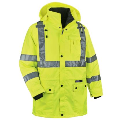 Picture of Ergodyne GloWear 8385 Type R Class 3 High-Visibility 4-In-1 Jacket, 5X, Lime