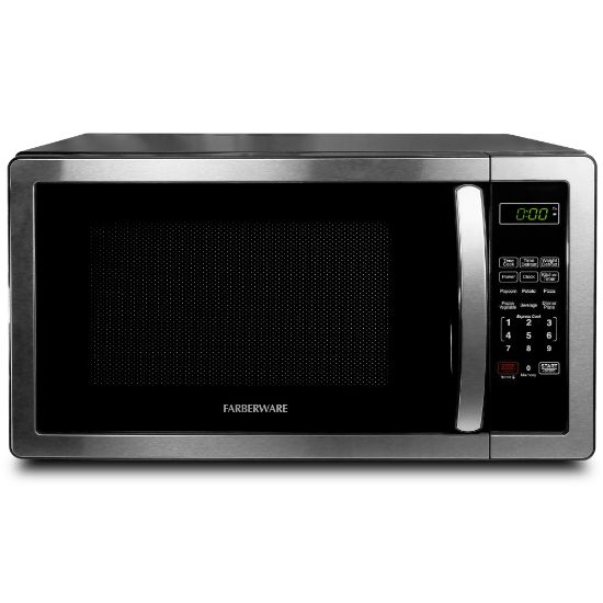 Picture of Farberware Classic 1.1 Cu Ft Countertop Microwave, Stainless Steel/Black