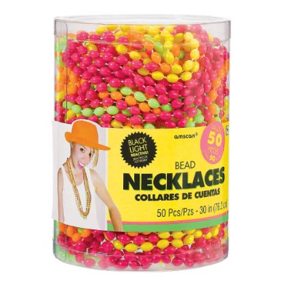 Picture of Amscan Bead Necklaces, 30in, Assorted Neon Colors, Pack Of 50 Necklaces