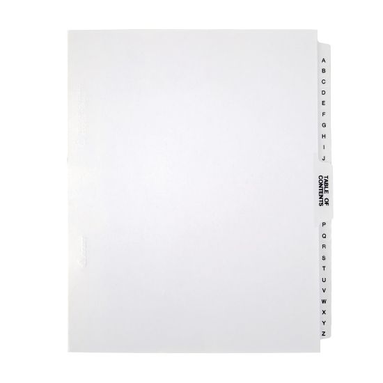 Picture of Office Depot Brand Legal Index Exhibit Unpunched Dividers With Laminated Tabs, Black/White, A-Z