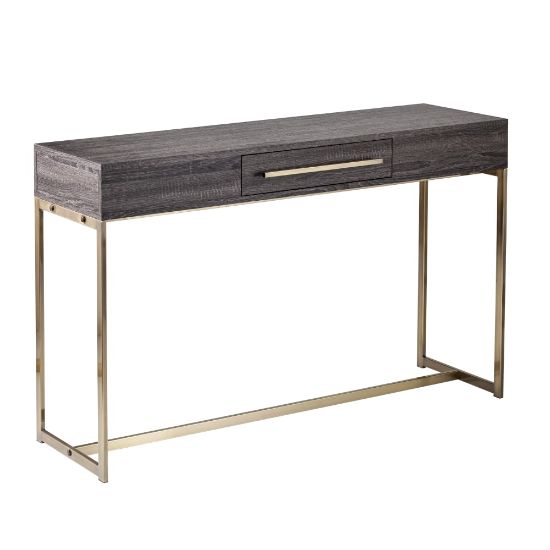 Picture of SEI Akmonton Long Console Table With Storage, 29-1/2inH x 47-3/4inW x 15inD, Black/Antique Brass