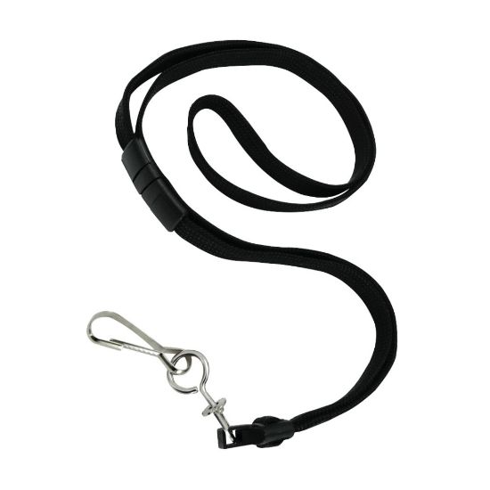 Picture of GBC Badgemates Breakaway Lanyards, 23in, Black, Pack Of 12