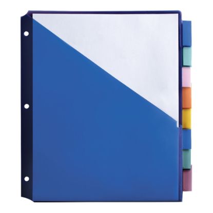 Picture of Office Depot Brand Double-Pocket Insertable Plastic Divider, 8-Tab, 9in x 11in, Assorted Colors