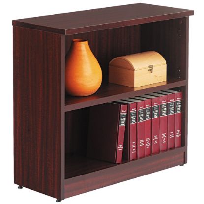 Picture of Alera Valencia 30inH 2-Shelf Bookcase/Storage Cabinet, Mahogany