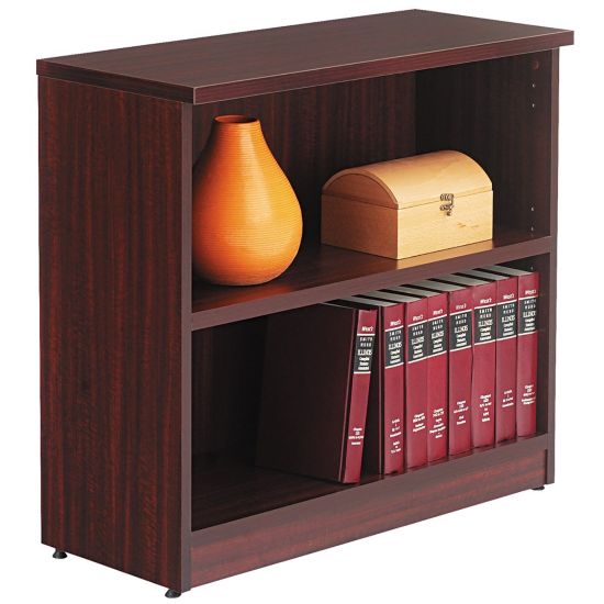 Picture of Alera Valencia 30inH 2-Shelf Bookcase/Storage Cabinet, Mahogany