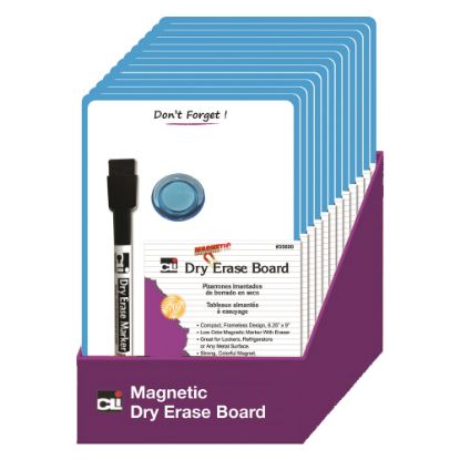 Picture of Charles Leonard Mini Magnetic Unframed Dry-Erase Whiteboards, 9in x 6 1/4in, Blue, Set Of 12 Whiteboards