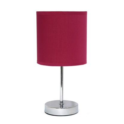 Picture of Simple Designs Mini Basic Table Lamp, 11-7/8H", Wine Shade/Chrome Base