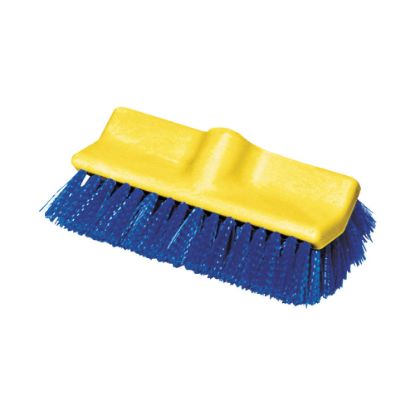 Picture of Rubbermaid Commercial Bi-Level Deck Scrub Brush, Poly Fibers, 10 Plastic Block, Tapered Hole, 1 Brush