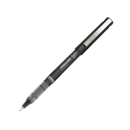 Picture of Pilot Precise V7 Liquid Ink Rollerball Pens, Fine Point, 0.7 mm, Black Barrel, Black Ink, Pack Of 12