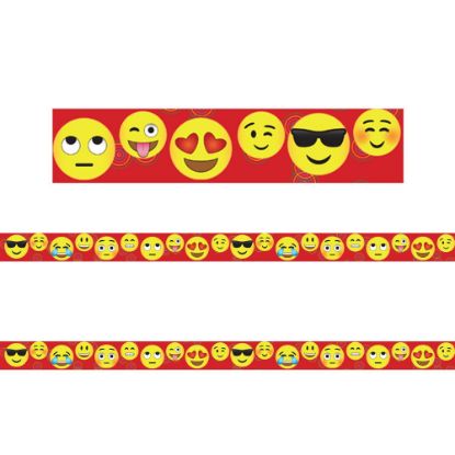 Picture of Charles Leonard Rectangle Cut Borders/Trims, Emoji, 24' Per Pack, Set Of 2 Packs