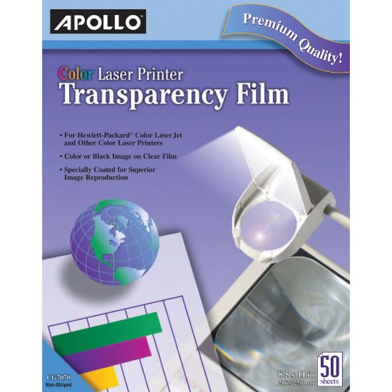 Picture of Apollo Laser OHP Transparency Film, 8 1/2in x 11in, Box Of 50