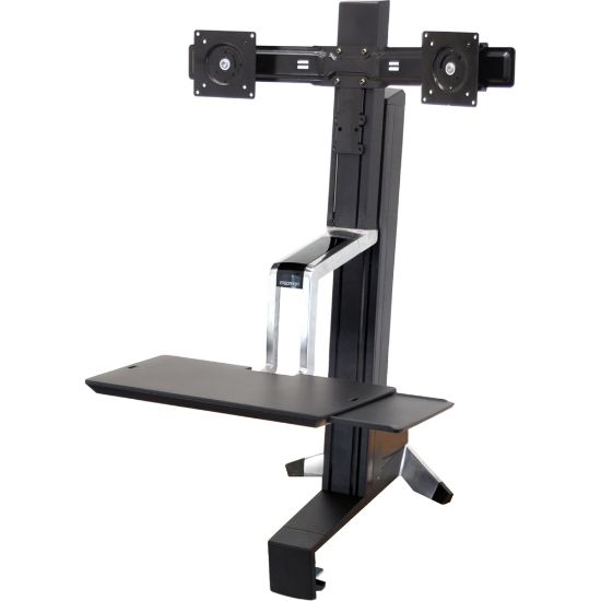 Picture of Ergotron Workfit-S Dual Sit-Stand Desk Riser Workstation, 22-4/5 "W x 45-2/7 "D, Black