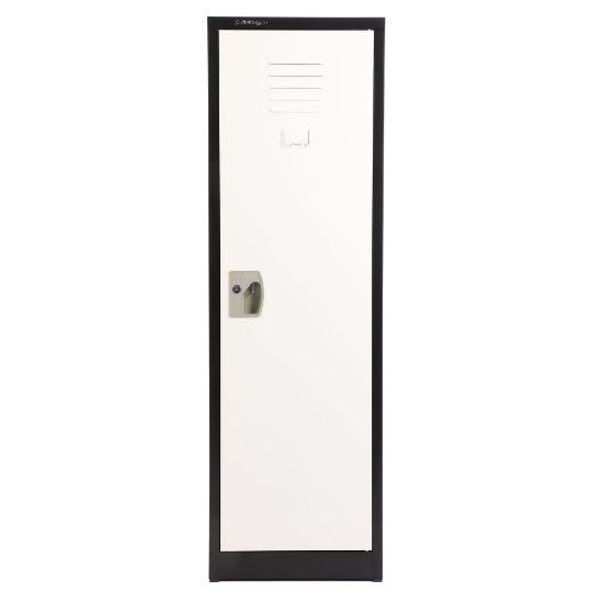 Picture of Alpine Kids' 1-Tier Steel Locker, 48inH x 15inW x 15inD, Black/White