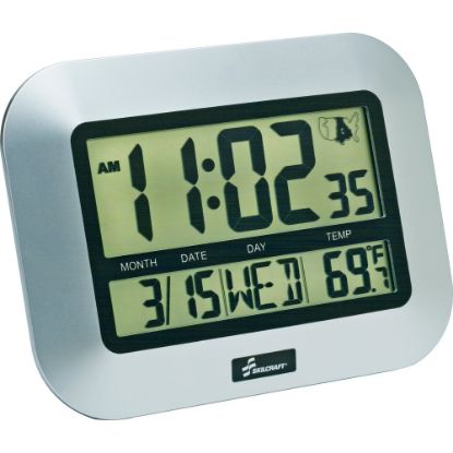 Picture of SKILCRAFT LCD Digital Display Clock, Silver