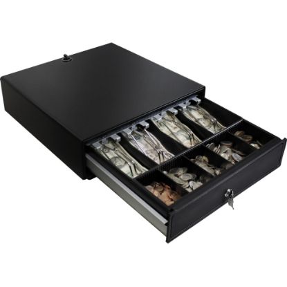 Picture of Adesso 13in POS Cash Drawer With Removable Cash Tray - 4 Bill - 5 Coin - 2 Media Slot - 3 Lock Position - Steel - 3.3in Height x 13in Width x 14.2in Depth