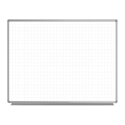 Picture of Luxor Ghost Grid Magnetic Dry-Erase Whiteboard, 48in x 36in, Aluminum Frame With Silver Finish