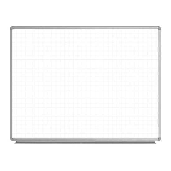 Picture of Luxor Ghost Grid Magnetic Dry-Erase Whiteboard, 48in x 36in, Aluminum Frame With Silver Finish