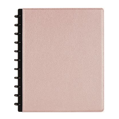 Picture of TUL Discbound Notebook With Pebbled Leather Cover, Letter Size, Narrow Ruled, 60 Sheets, Rose Gold